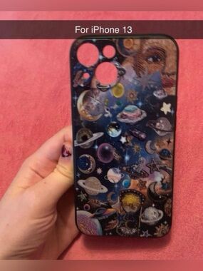 Cosmic Planet iPhone 13 Case - Black Space Design